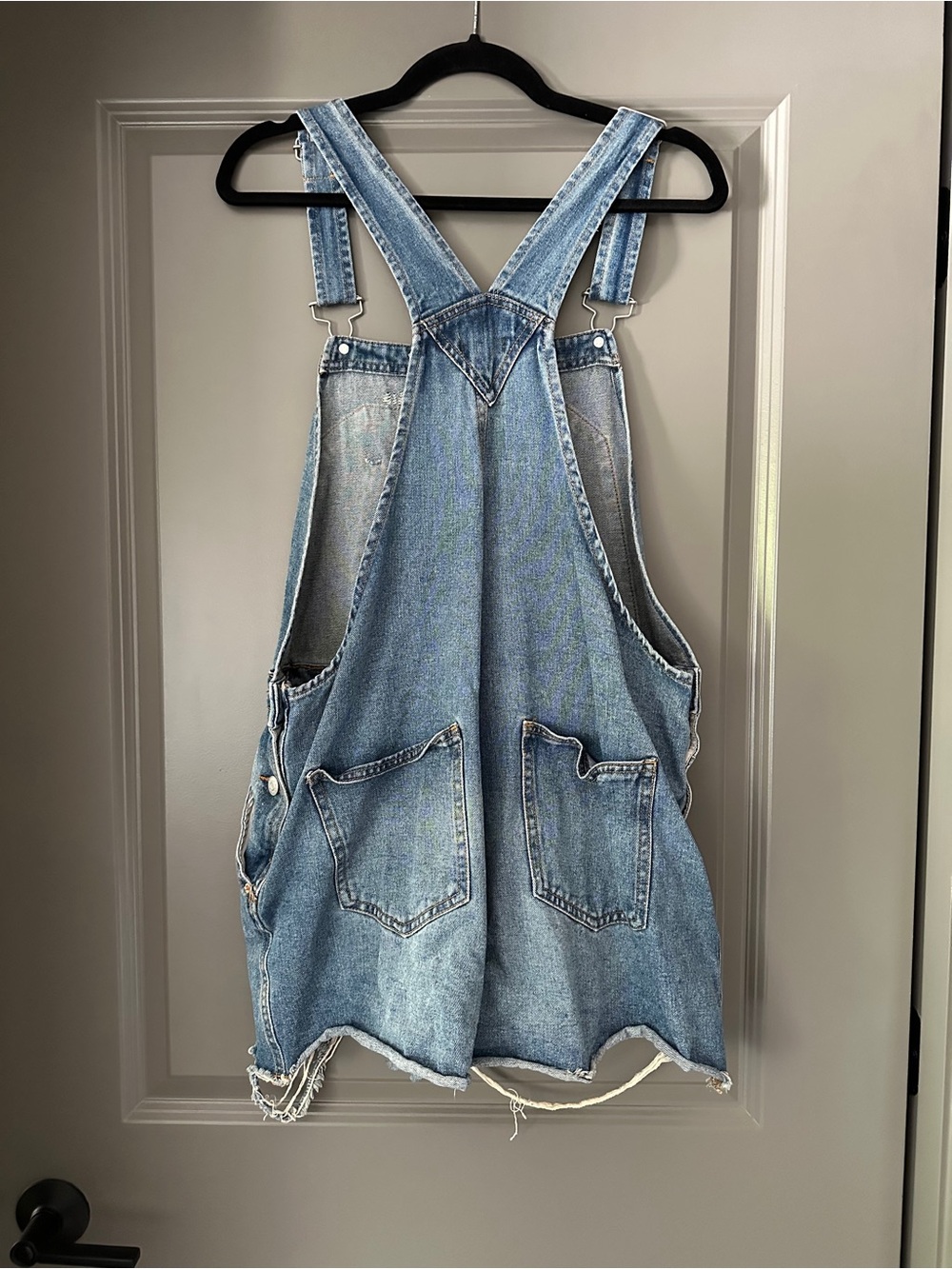 Wild Fable Denim Short Overalls - Light Blue Distressed - Picture 2 of 4